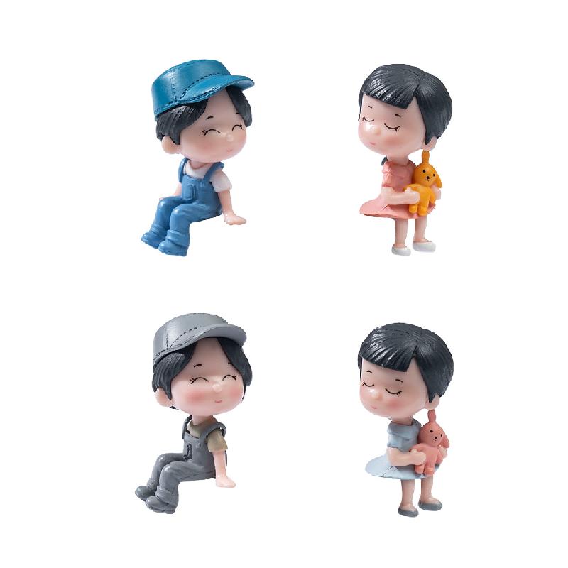 Tiểu cảnh ghế đôi, trang trí chậu cây cặp đôi DIY mini (ZC-266)