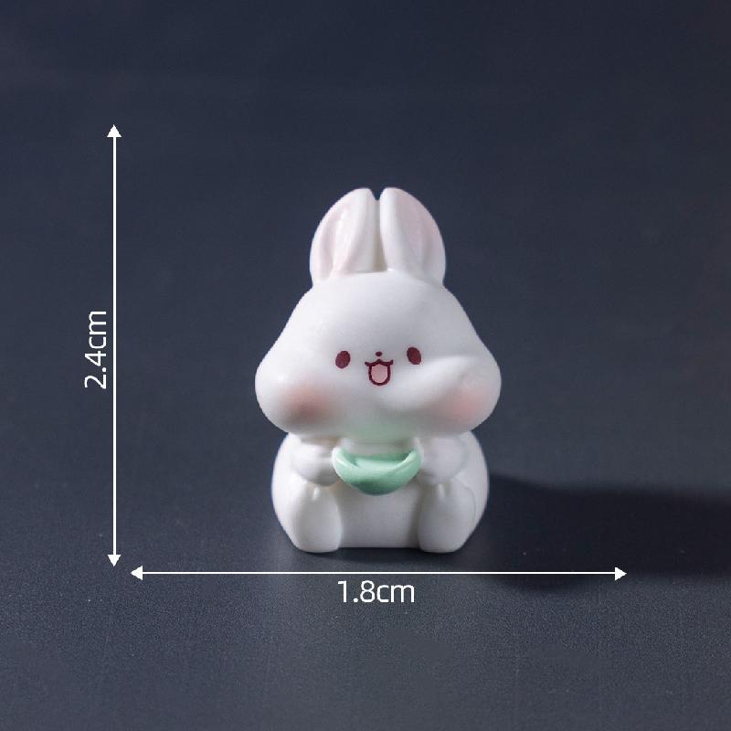 微景观创艺中秋月饼兔子公仔 DIY装饰品挂配件迷你汽车桌面小摆件