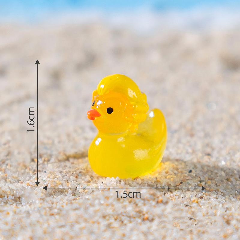 跨境新品微景观创意夜光百变小黄鸭公仔DIY装饰品配件树脂小摆件
