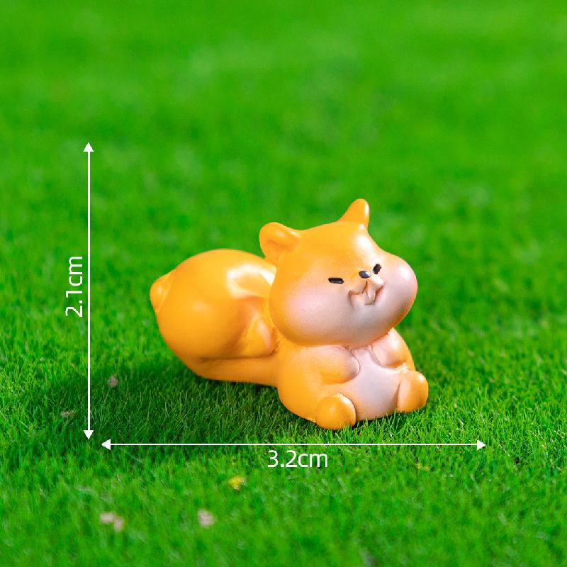 微景观创意可爱胖胖小松鼠园艺造 DIY装饰品挂配件迷你桌面小摆件