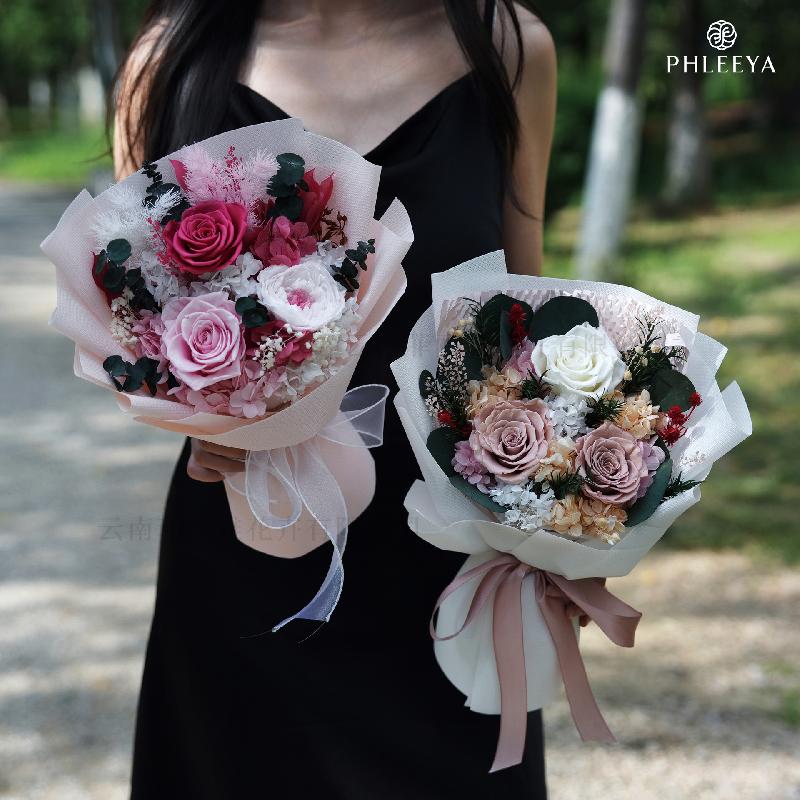 Bó hoa hồng vĩnh cửu quà tặng giáo viên Valentine Thất Tịch (HK-14)