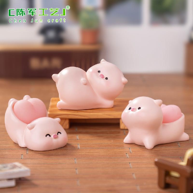 微景观创意可爱粉色Q弹屁股小猪公仔DIY装饰品配件迷你桌面小摆件