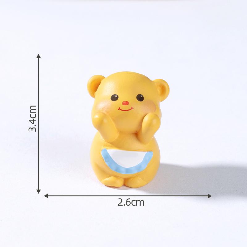微景观创意可爱黄色小熊公仔 DIY装饰品挂配件迷你车载桌面小摆件