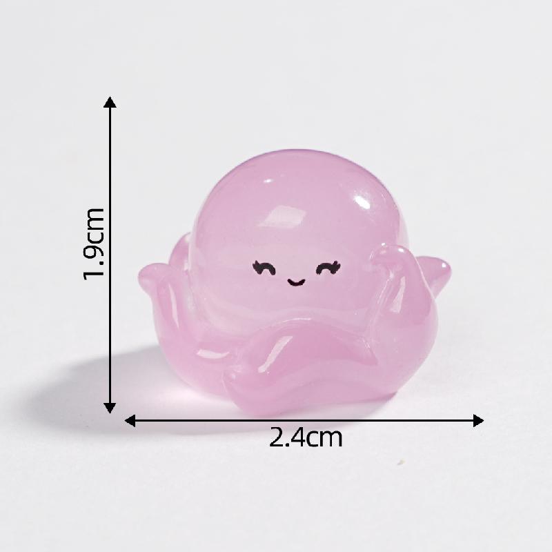 微景观创意夜光小章鱼鱼缸水族造景 DIY装饰品配件迷你树脂小摆件