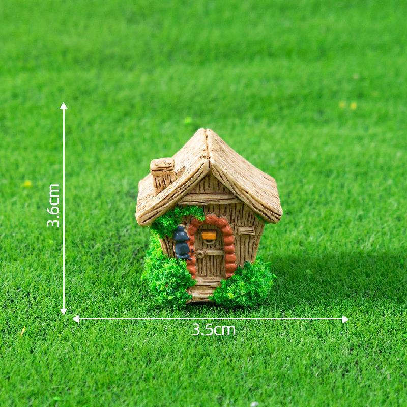 跨境新品微景观树桩屋木椅砖片庭院造景 DIY装饰品配件迷你小摆件