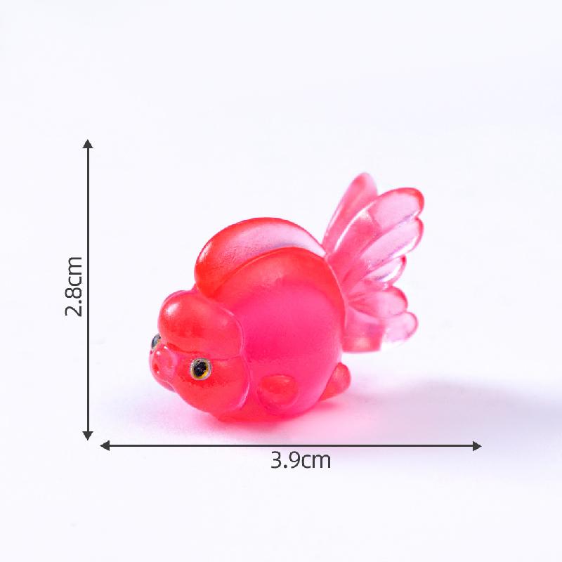 微景观创意夜光福寿小锦鲤鱼儿海洋造景 DIY装饰品配件迷你小摆件