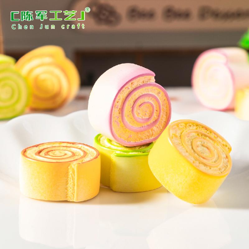 微景观创意瑞士卷面包食玩 DIY奶油胶冰箱贴装饰品配件迷你小摆件