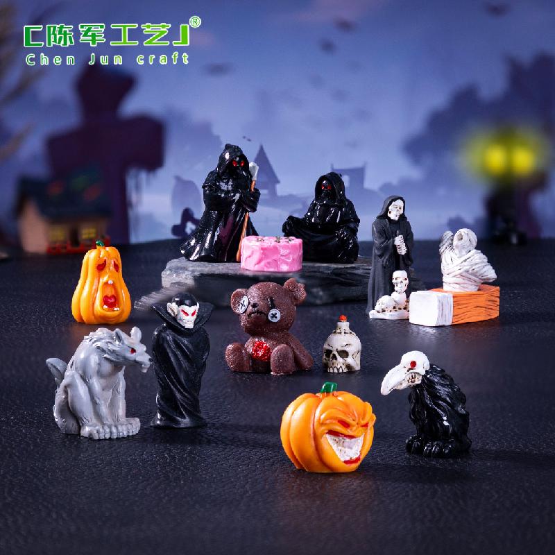 跨境外贸微景观创意万圣节骷髅木乃伊 DIY装饰品挂配件迷你小摆件