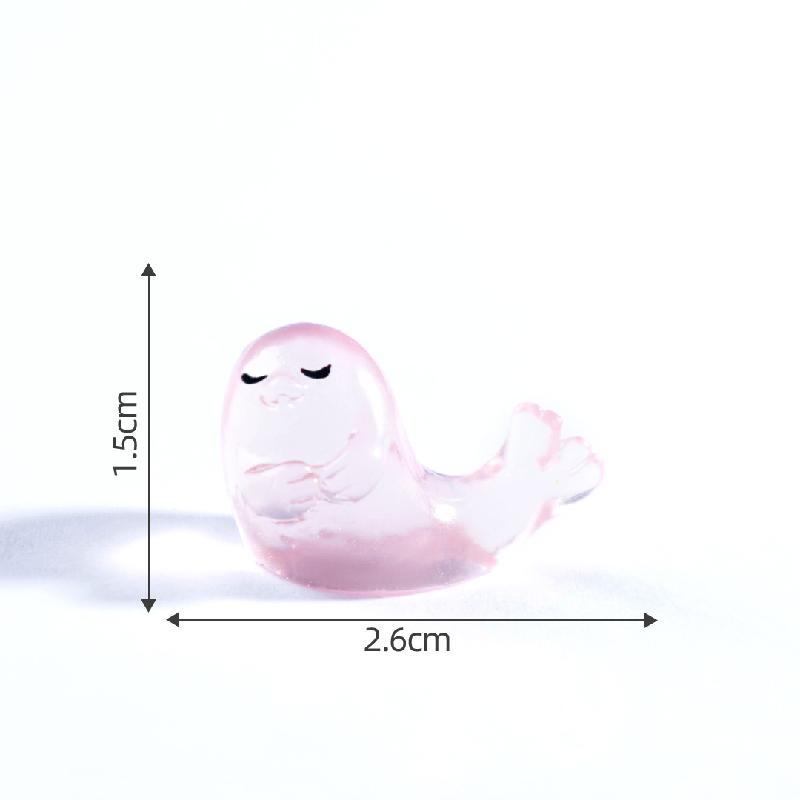 跨境新品微景观创意夜光海豹公仔 DIY装饰品挂配件迷你树脂小摆件