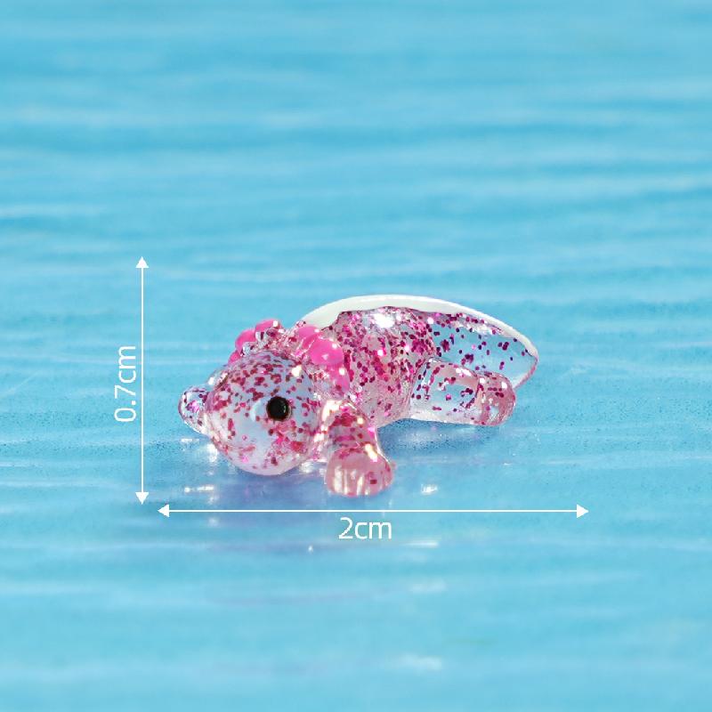 跨境新品微景观创意细闪动物乌龟蝾螈 DIY装饰配件迷你树脂小摆件