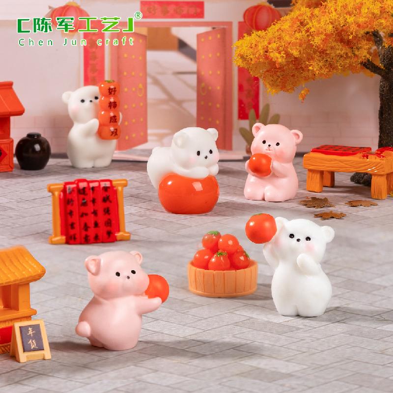 微景观创意好事成双小熊公仔 DIY装饰品挂配件迷你车载桌面小摆件