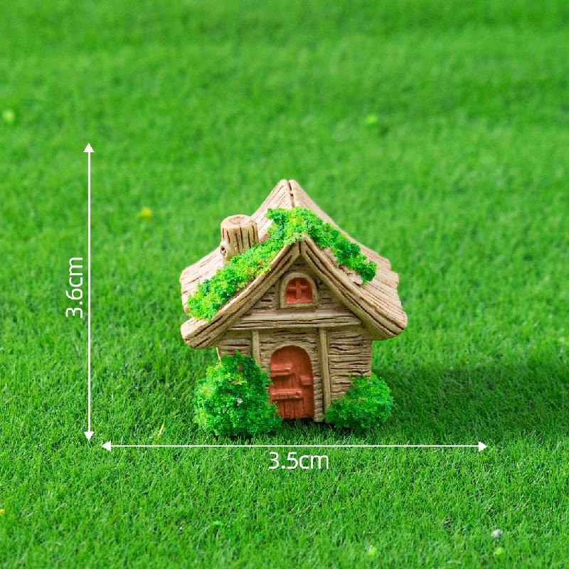 跨境新品微景观树桩屋木椅砖片庭院造景 DIY装饰品配件迷你小摆件