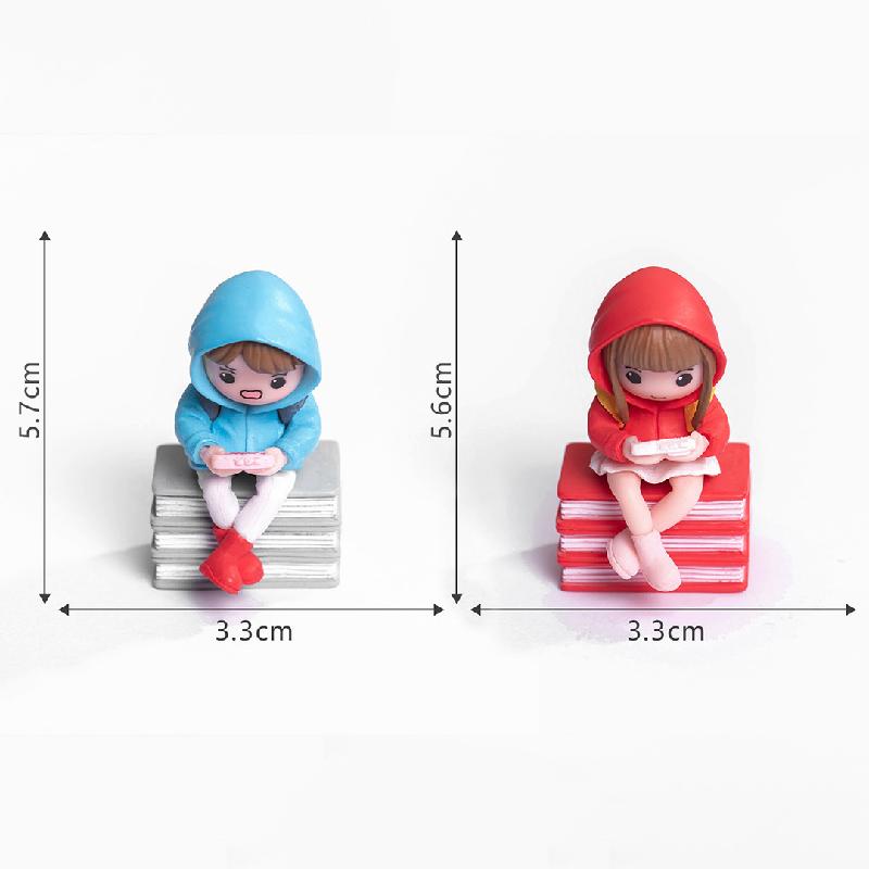 微景观创意打游戏背包情侣娃娃屋 DIY装饰品配件汽车载桌面小摆件