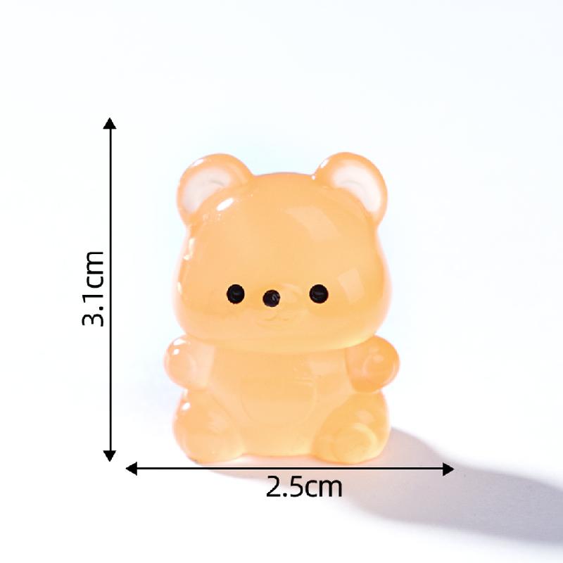 微景观创意可爱卡通透色夜光小熊 DIY装饰品挂配件迷你桌面小摆件