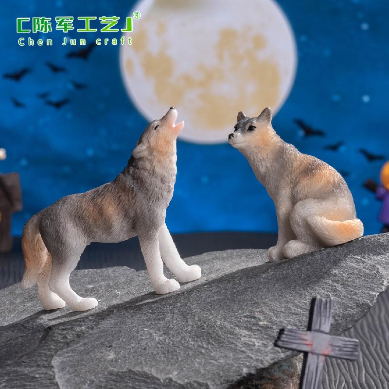 Tiểu cảnh sói thật, búp bê DIY, phụ kiện resin tiểu cảnh mini sáng tạo (ZC-546)