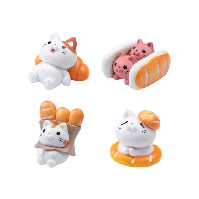 Tiểu cảnh mèo bánh mì, trang trí xe hơi và bàn làm việc (ZC-101)