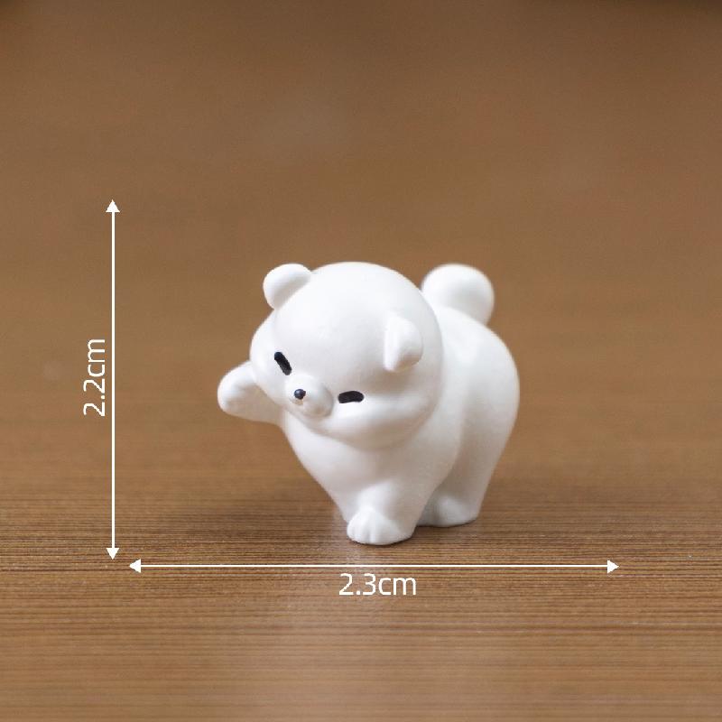 微景观创意可爱胖胖小白狗萌粒公仔 DIY装饰品配件迷你桌面小摆件