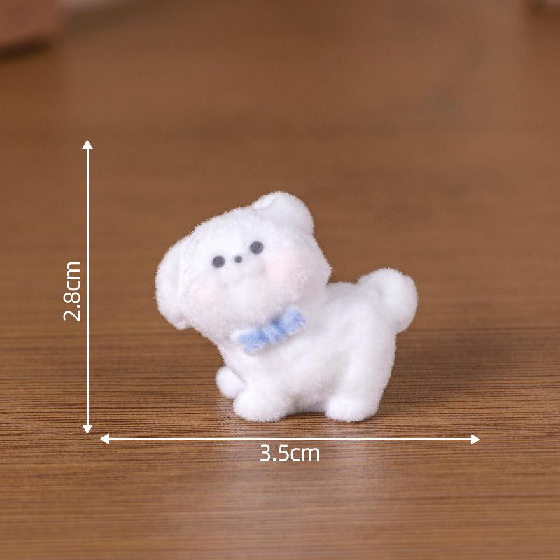 植绒风雨小狗萌粒公仔 DIY装饰品钥匙扣包包挂配件迷你桌面小摆件