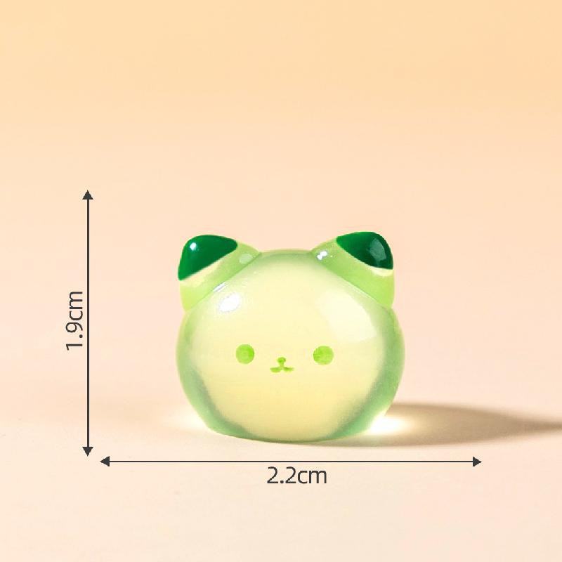 跨境新品微景观创意夜光小猫兔子动物头 DIY装饰品配件迷你小摆件