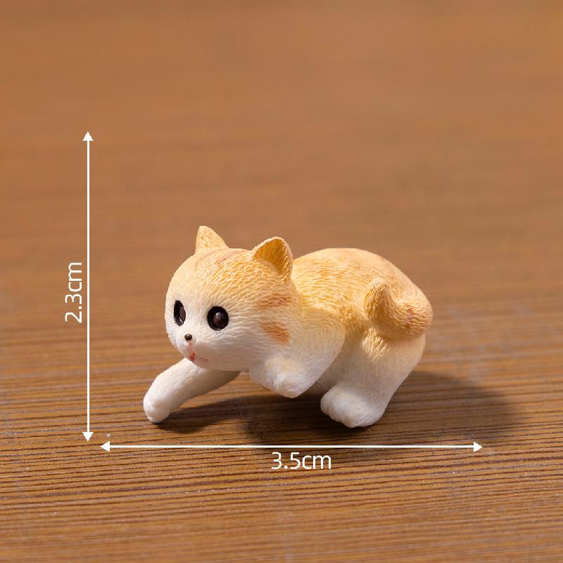 微景观创意可爱调皮捞鱼小花猫娃娃屋 DIY装饰配件迷你微缩小摆件