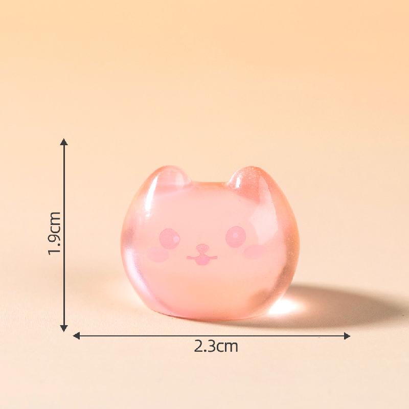 跨境新品微景观创意夜光小猫兔子动物头 DIY装饰品配件迷你小摆件