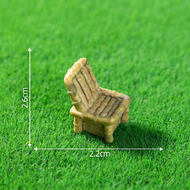 微景观创意古风竹椅推车小物件庭院造景 DIY装饰品配件迷你小摆件