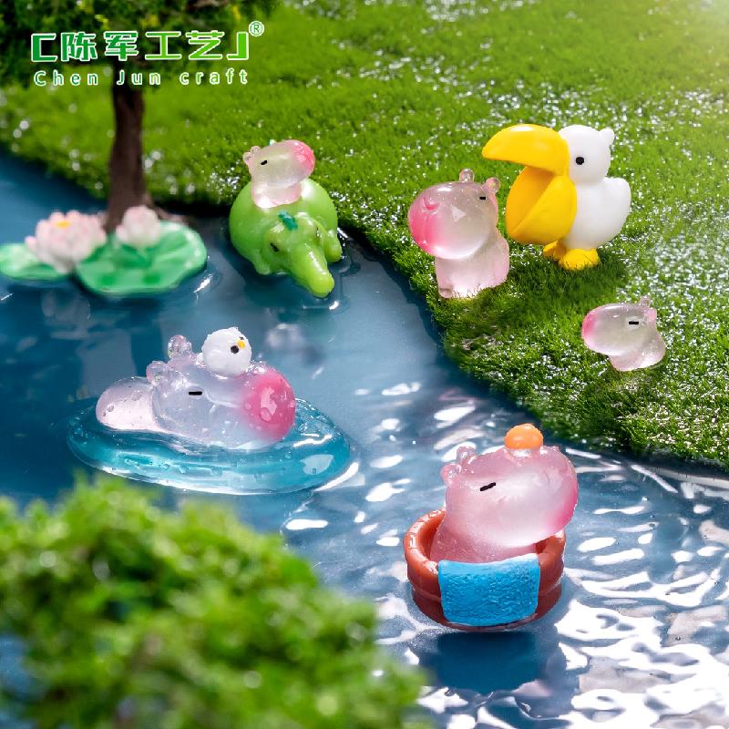 Những con capybara phát sáng mini - phụ kiện trang trí DIY, mô hình thu nhỏ cho bàn làm việc, đồ trang trí thú vị (ZC-1384)