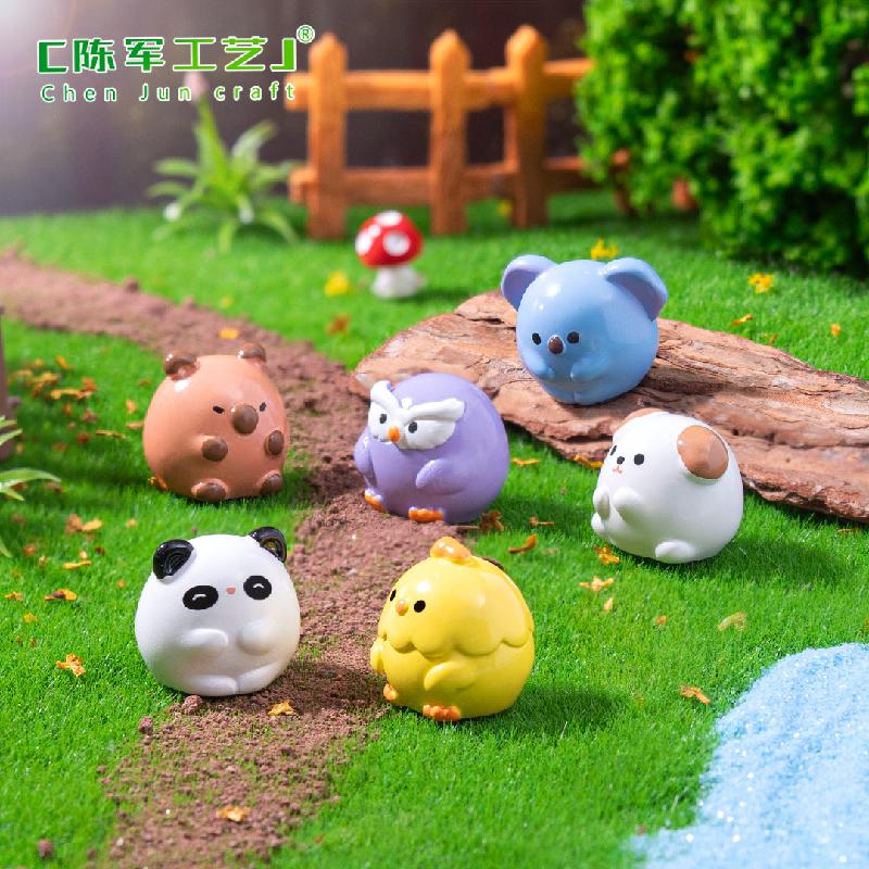 微景观创意可爱圆嘟嘟熊猫小狗小动物 DIY装饰配件迷你桌面小摆件