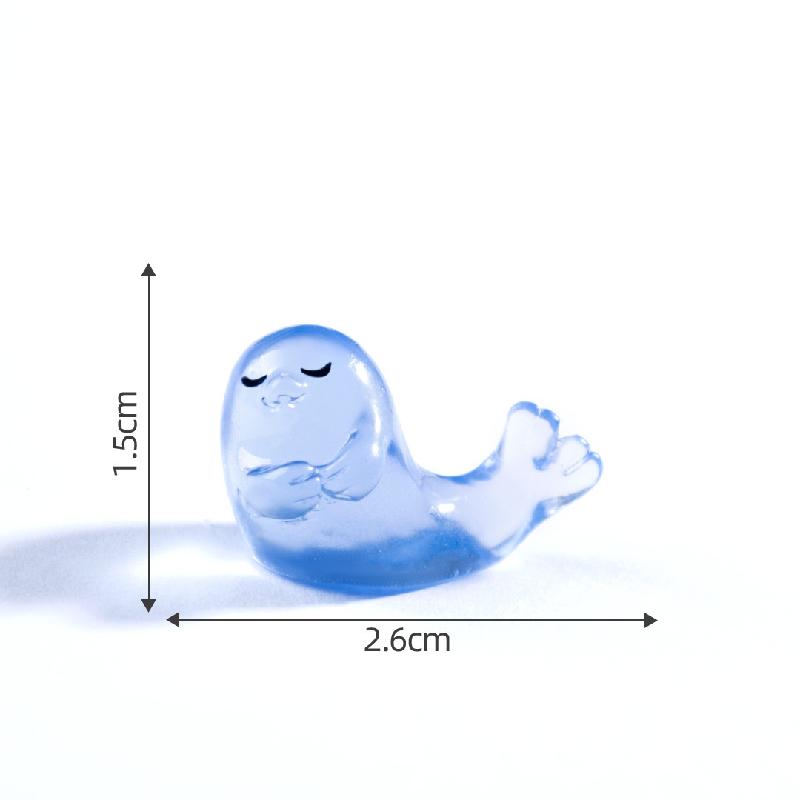 跨境新品微景观创意夜光海豹公仔 DIY装饰品挂配件迷你树脂小摆件