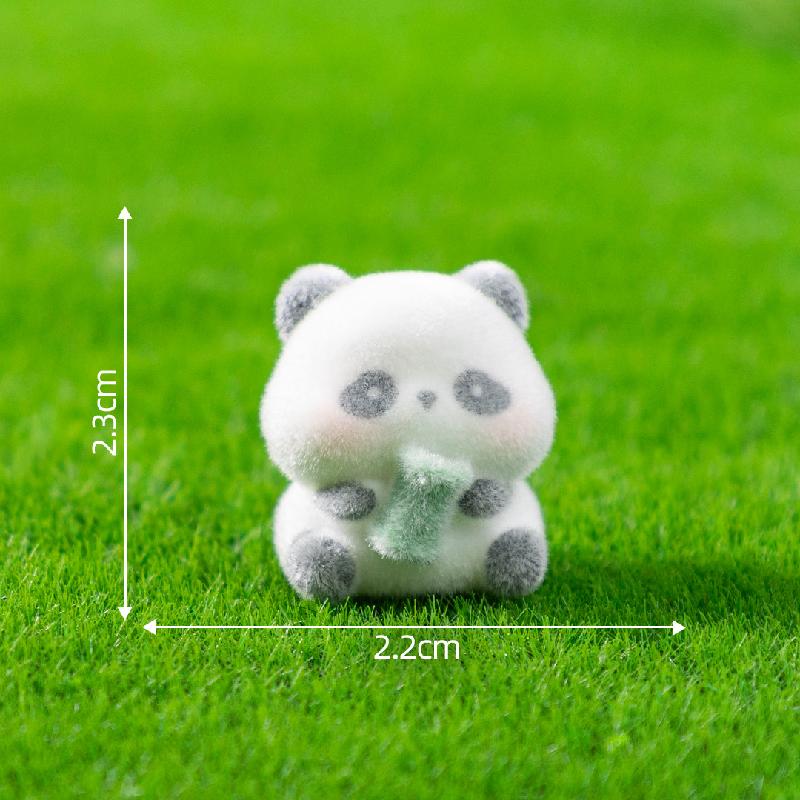 微景观创意可爱植绒公仔肉肉小熊猫萌粒 DIY装饰品配件迷你小摆件