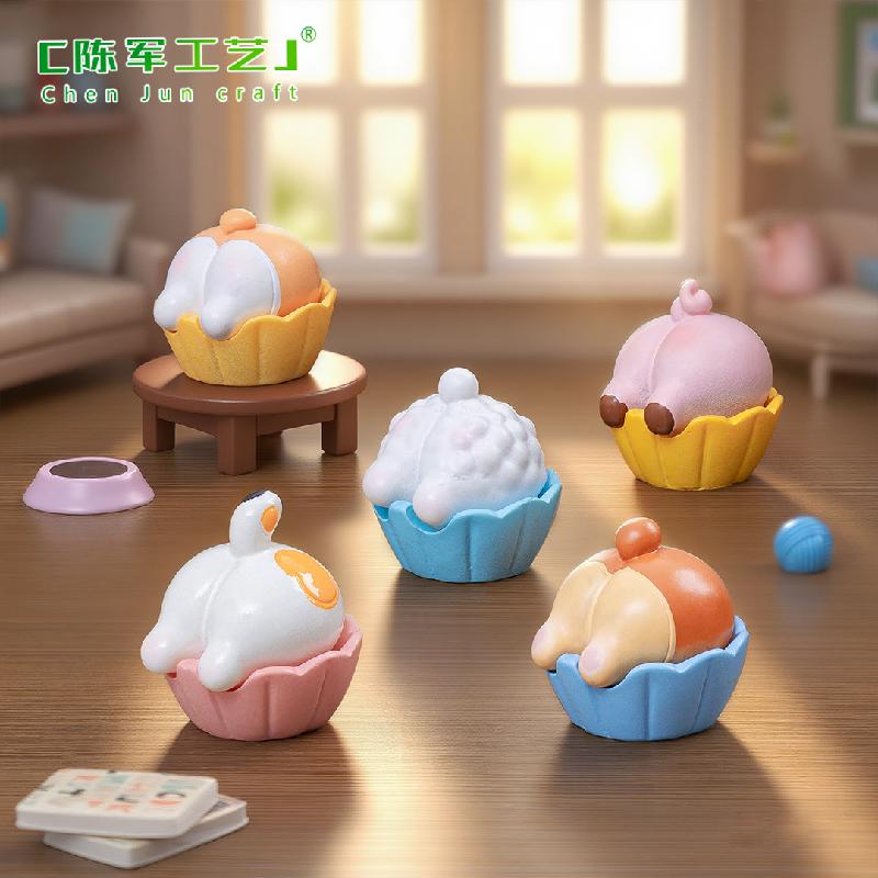 微景观创意小动物pp蛋糕胚萌粒娃屋 DIY装饰品配件迷你树脂小摆件