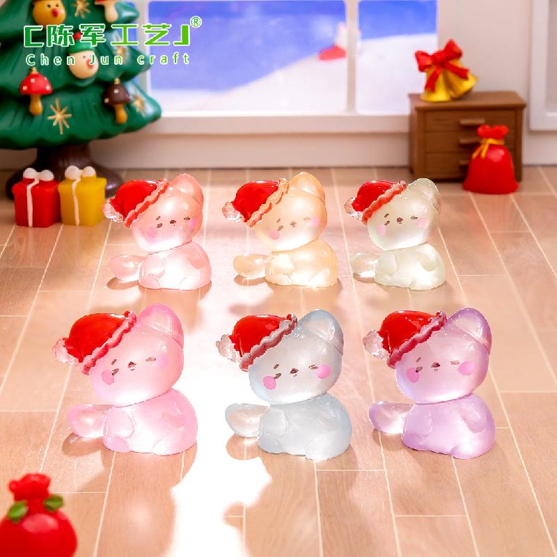 Mèo Noel phát sáng DIY trang trí bàn và xe dễ thương (ZC-770)