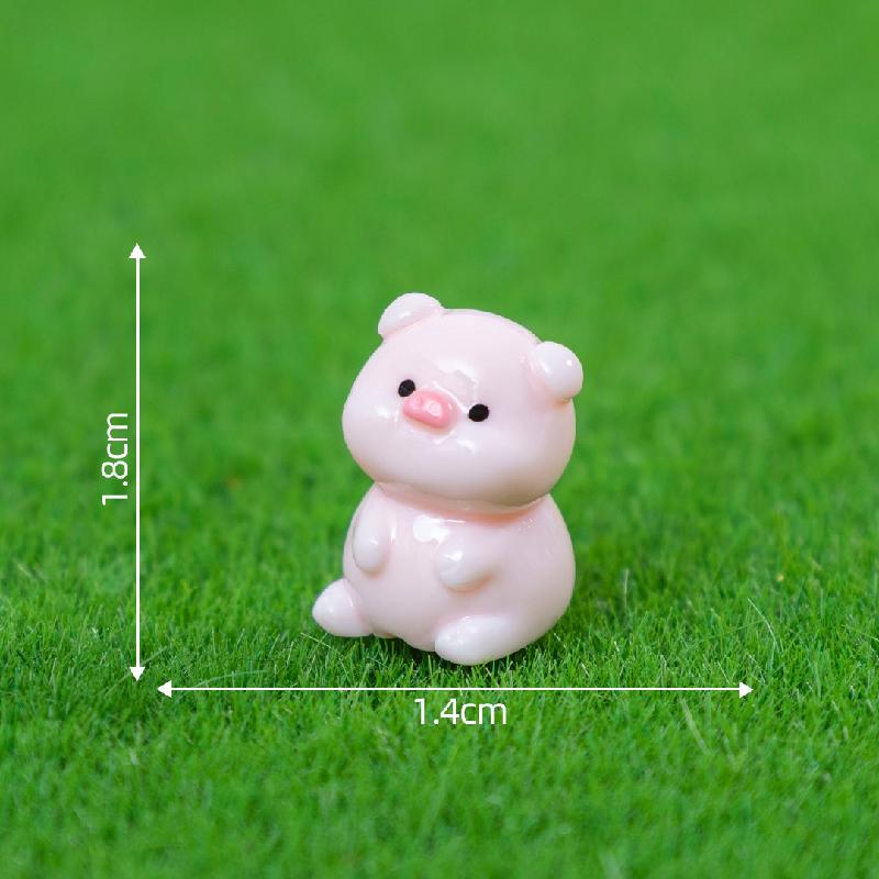 微景观可爱夜光胖墩墩小猪萌粒公仔DIY 装饰品配件迷你桌面小摆件