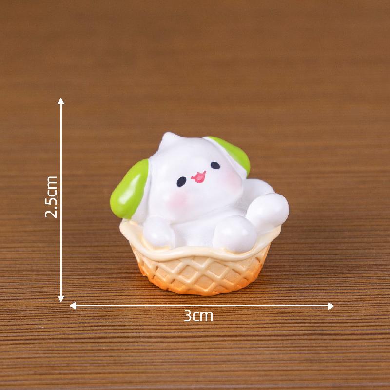 微景观创意可爱甜品抹茶小狗娃娃屋 DIY装饰品配件迷你桌面小摆件