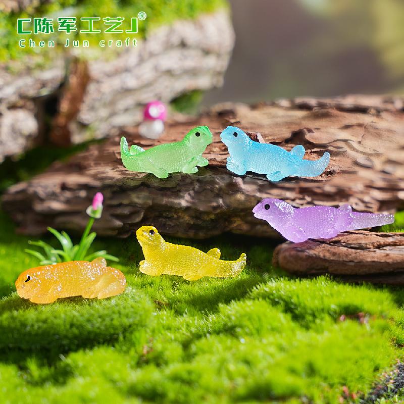 跨境外贸苔藓微景观夜光写实蜥蜴园艺造景 DIY装饰配件迷你小摆件