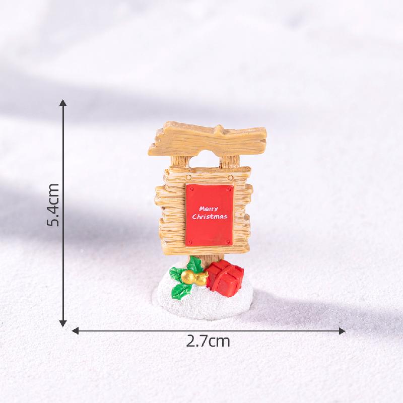 微景观创意圣诞路牌指示牌节日造景 DIY装饰品配件微缩迷你小摆件