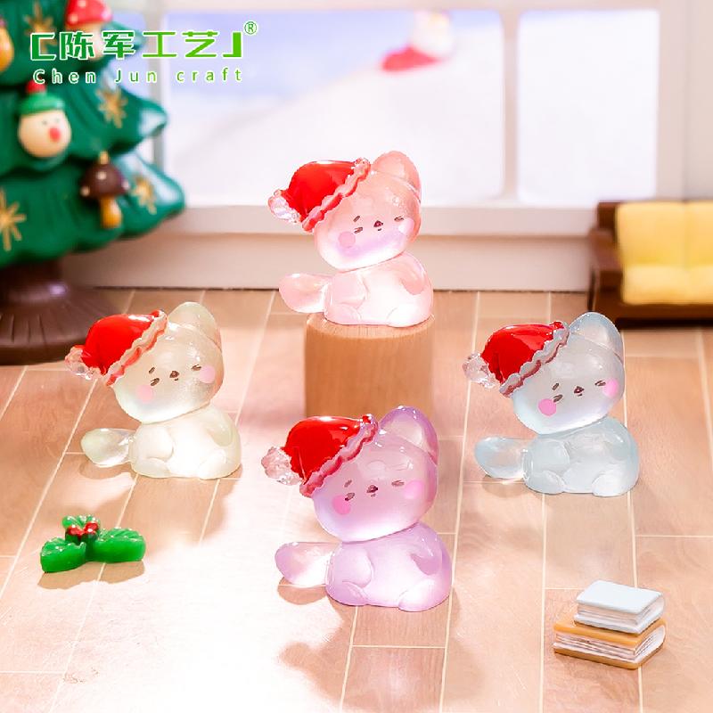 Mèo Noel phát sáng DIY trang trí bàn và xe dễ thương (ZC-770)