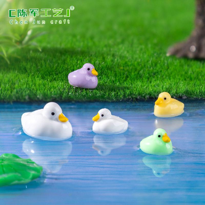 跨境新品微景观创意小鸭子公仔萌粒 DIY装饰品配件迷你树脂小摆件