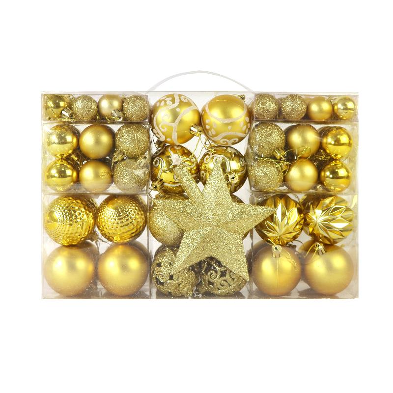 Bộ quà tặng trang trí cây thông Noel: 100 chiếc sao, bóng nhựa trang trí, hộp quà, mới.