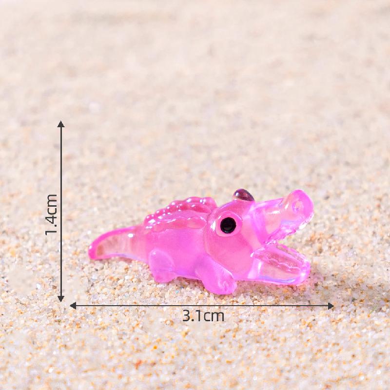 跨境外贸微景观创意夜光大嘴鳄鱼萌粒 DIY装饰品挂配件迷你小摆件