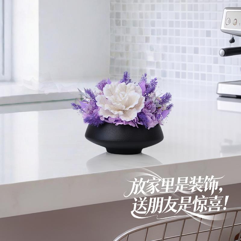Chậu hoa hồng vĩnh cửu trang trí bàn ăn bàn tiếp khách (HK-52)