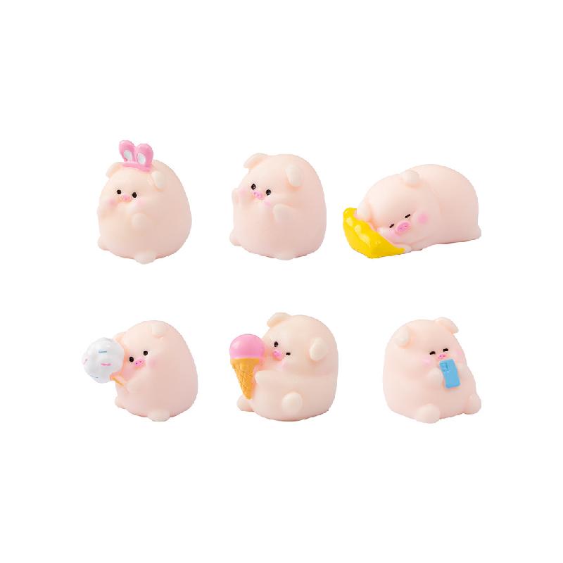 Tiểu cảnh heo con đáng yêu, phụ kiện trang trí xe hơi mini (ZC-472)
