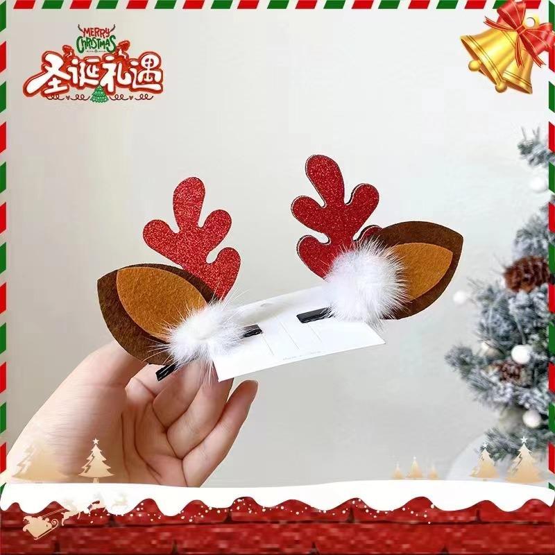 Băng đô và kẹp tóc cho bé - kiểu dáng đáng yêu với sừng tuần lộc Giáng Sinh, lý tưởng cho sinh nhật và trang trí, cực kỳ dễ thương và phong cách.