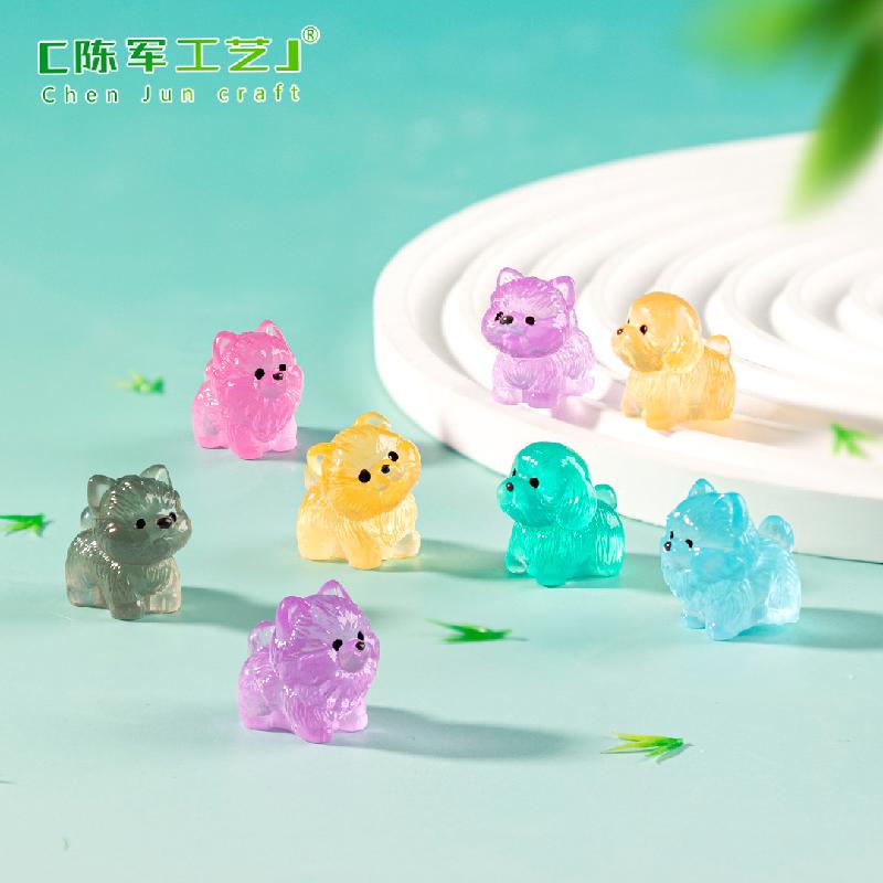 跨境微景观创意夜光简单小狗公仔 DIY装饰品挂配件迷你微缩小摆件