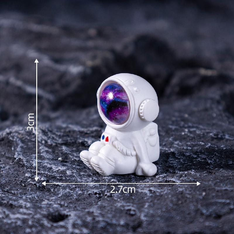 微景观创意夜光太空宇航员火箭公仔 DIY装饰品盲袋配件迷你小摆件