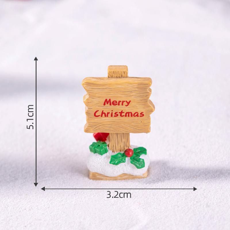微景观创意圣诞路牌指示牌节日造景 DIY装饰品配件微缩迷你小摆件