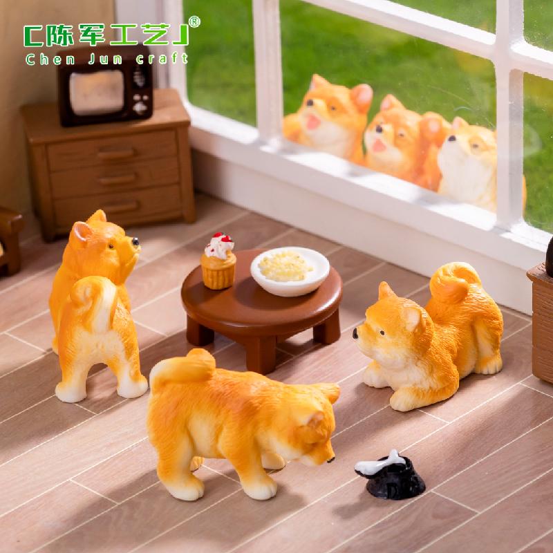 Chó Shiba Inu mini đáng yêu - phụ kiện trang trí DIY, mô hình chó con cho xe ô tô và trang trí bàn nhỏ (ZC-1382)