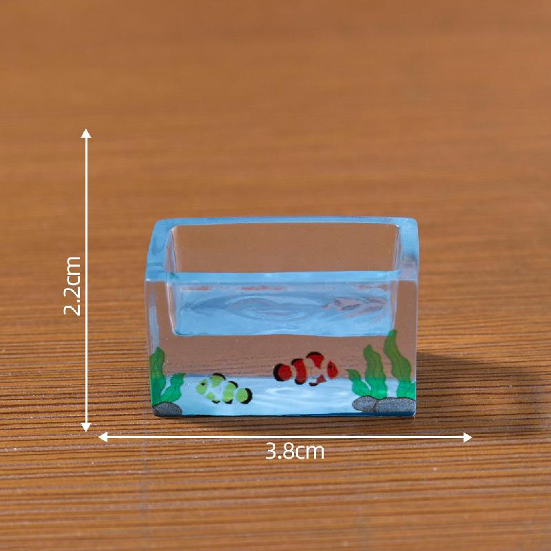 微景观创意可爱调皮捞鱼小花猫娃娃屋 DIY装饰配件迷你微缩小摆件