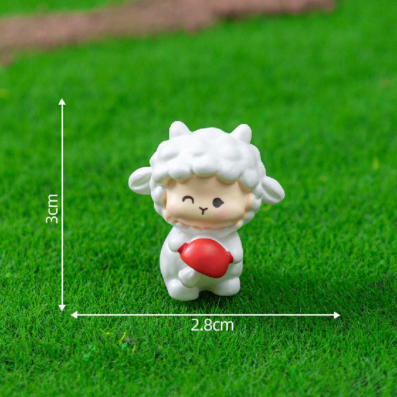 微景观创意可爱秋收小羊园艺造景 DIY装饰配件迷你车载桌面小摆件