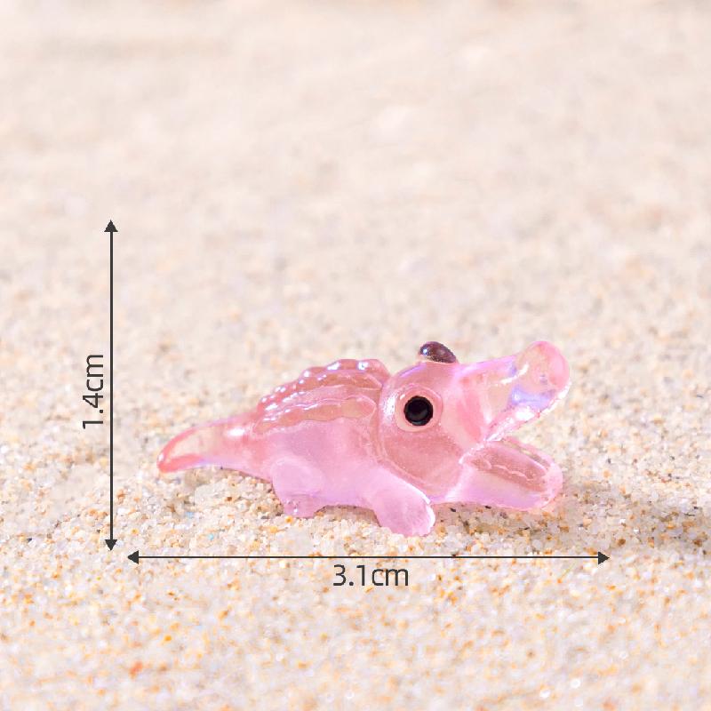 跨境外贸微景观创意夜光大嘴鳄鱼萌粒 DIY装饰品挂配件迷你小摆件